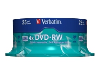 Verbatim DVD-RW Matt Silver, DVD-RW, Spindel, 25 Stück(e), 4,7 GB von Verbatim