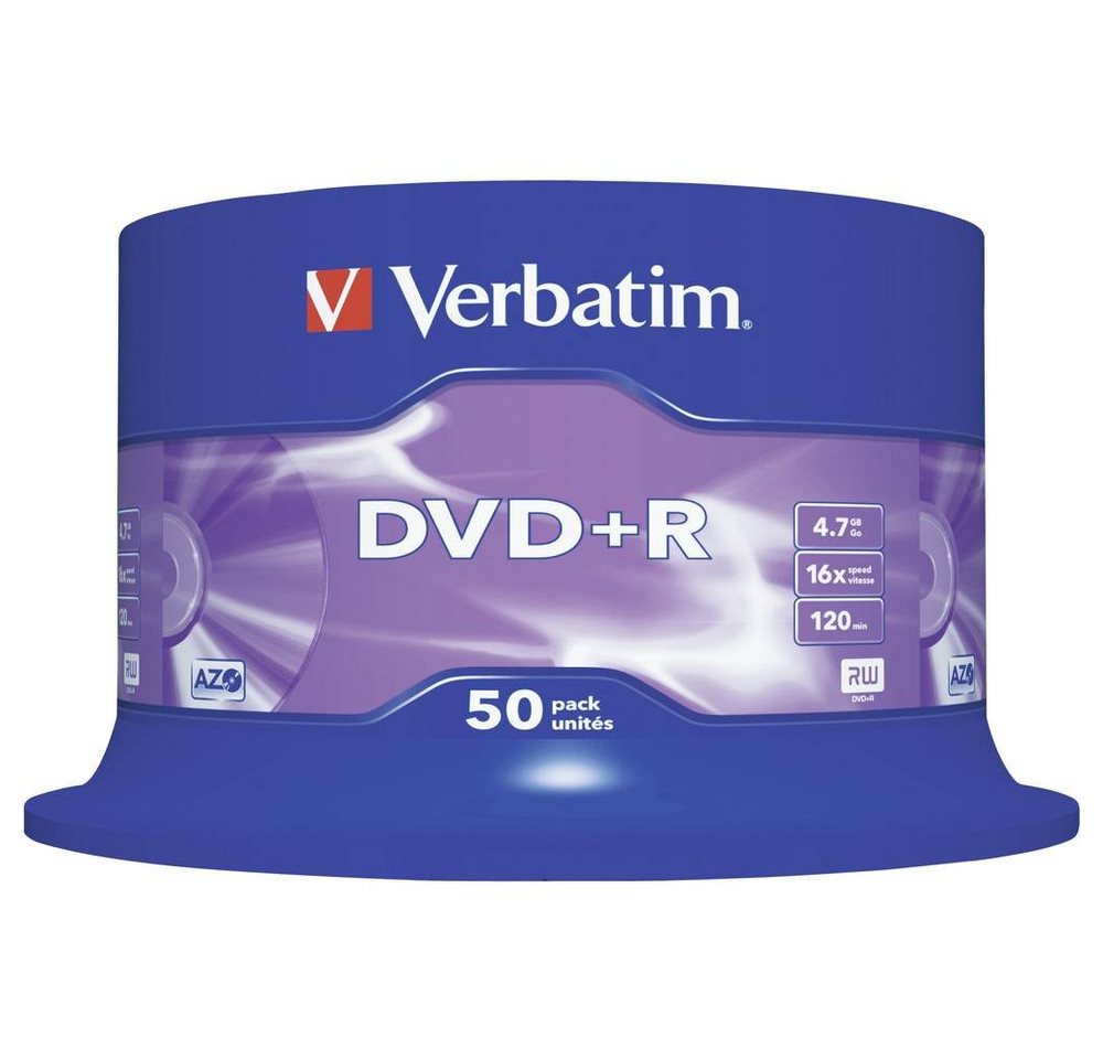 Verbatim DVD-Rohling DVD+R 4.7 GB 16x 50er Spindel von Verbatim