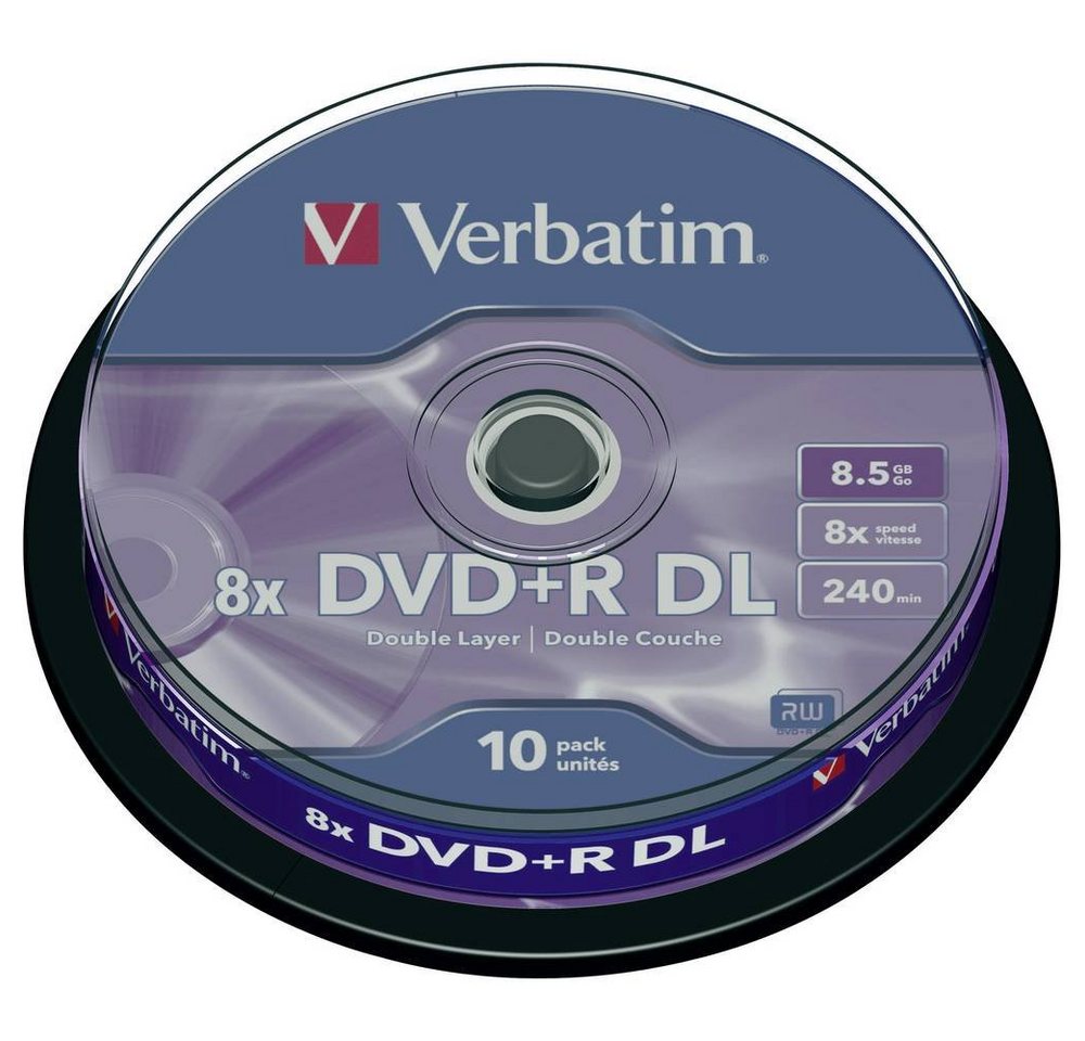 Verbatim DVD-Rohling DVD+R DL 8.5 GB 8x 10er Spindel von Verbatim