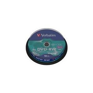 Verbatim DataLifePlus - 10 x DVD-RW - 4,7GB 4x - mattes Silber - Spindel (43552) von Verbatim