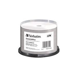 Verbatim DataLifePlus - 50 x CD-R - 700MB 52x - weiß - mit Tintenstrahldrucker bedruckbare Oberfläche, breite bedruckbare Oberfläche - Spindel (43745) von Verbatim
