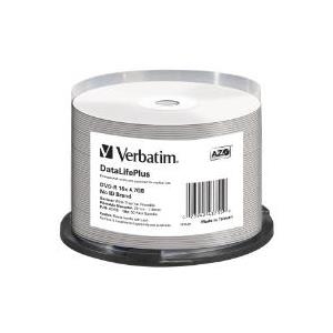 Verbatim DataLifePlus - 50 x DVD-R - 4,7GB 16x - breite Thermodruckfläche - Spindel - Speichermedium (43755) von Verbatim