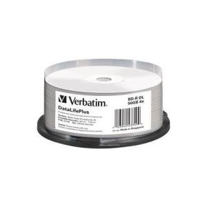 Verbatim DataLifePlus Blu-Ray-Disk - 25 x BD-R DL - 50GB 6x - breite bedruckbare Oberfläche - Spindel - Speichermedium (43749) von Verbatim