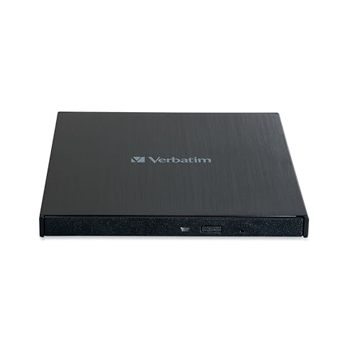 Verbatim Externer Slimline Bluray Writer mit USB 3.0-Kabel, externer DVD und Bluray Brenner, ideal für Notebooks und Computer ohne Laufwerk, Bluray Player & DVD Drive mit kostenloser Bluray Disk von Verbatim