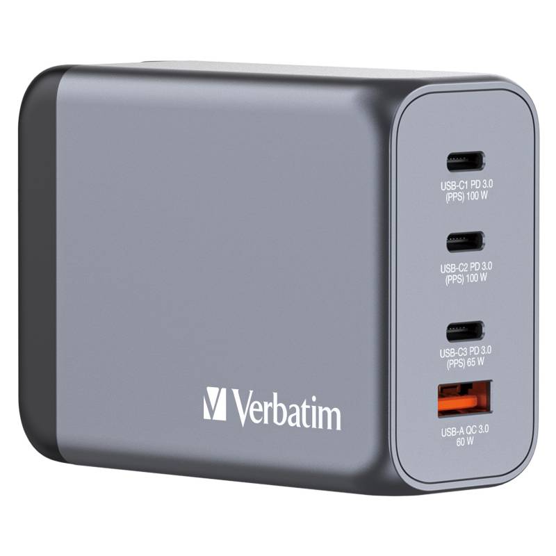 Verbatim - GNC-200 GaN-Ladegerät 4 Port 200W USB-A/USB-C von Verbatim