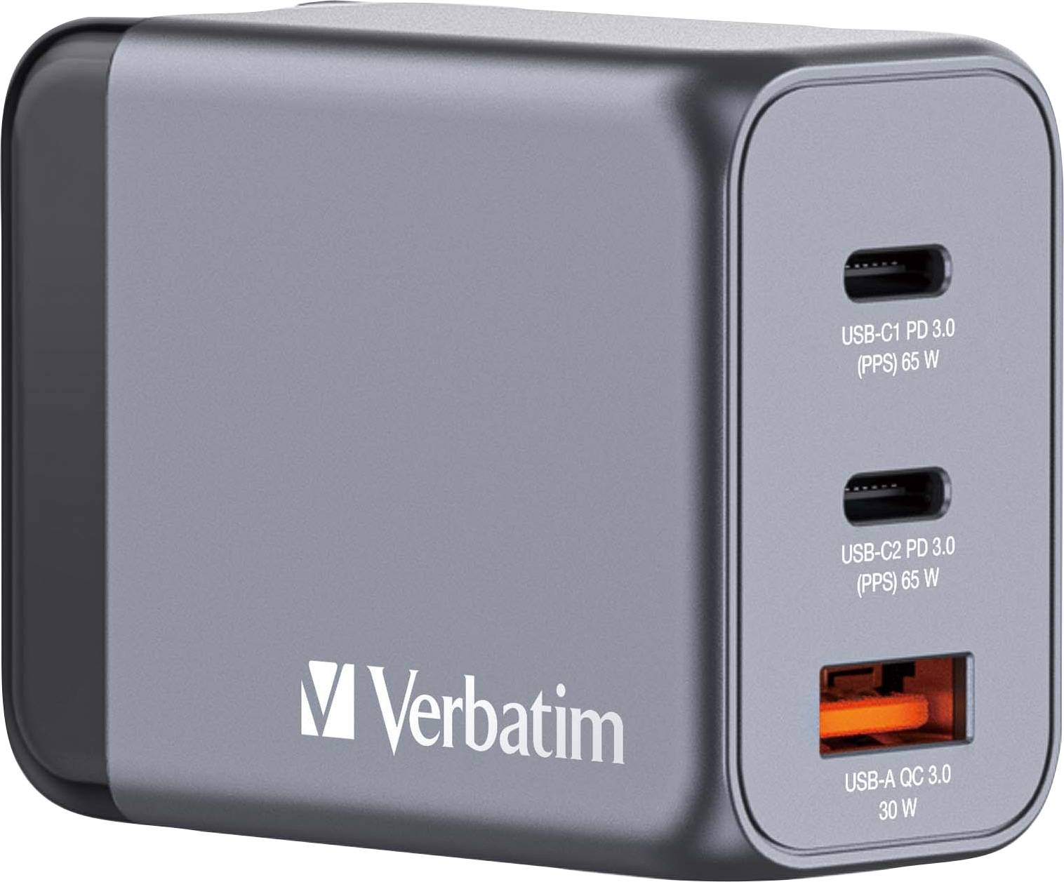 Verbatim GNC-65 GaN Charger 3 Port 65W USB A/C (EU/UK/US) von Verbatim