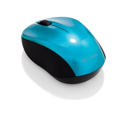 Verbatim GO NANO-Computermaus, kabellose Maus mit 3 Tasten, Funkmaus für Laptop, Notebook, PC und MAC mit 2,4 GHz-Funktechnologie und 1600 dpi, Verbindung via Nano-Receiver, Blau von Verbatim