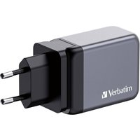 Verbatim GaN Charger 65 Watt für Laptops, Tablets, Smartphones - 3-in-1 Schnellladegerät inkl. EU-, UK-, USA-AnschlussNeuware - von Verbatim