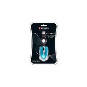 Verbatim Go Mini Optical Travel Mouse - Maus - optisch - verkabelt - USB - Caribbean Blue (49022) von Verbatim