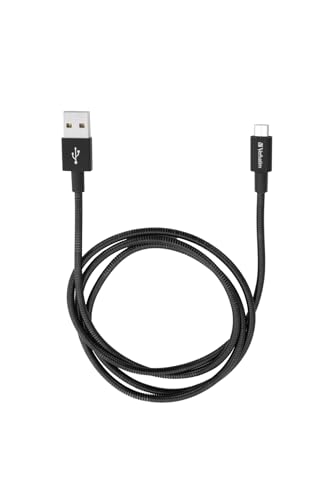 Verbatim Lightning USB Ladekabel schwarz; robustes Handyladekabel mit Knickschutz; 100 cm Kabel; Lightning Kabel; USB Ladegerät von Verbatim