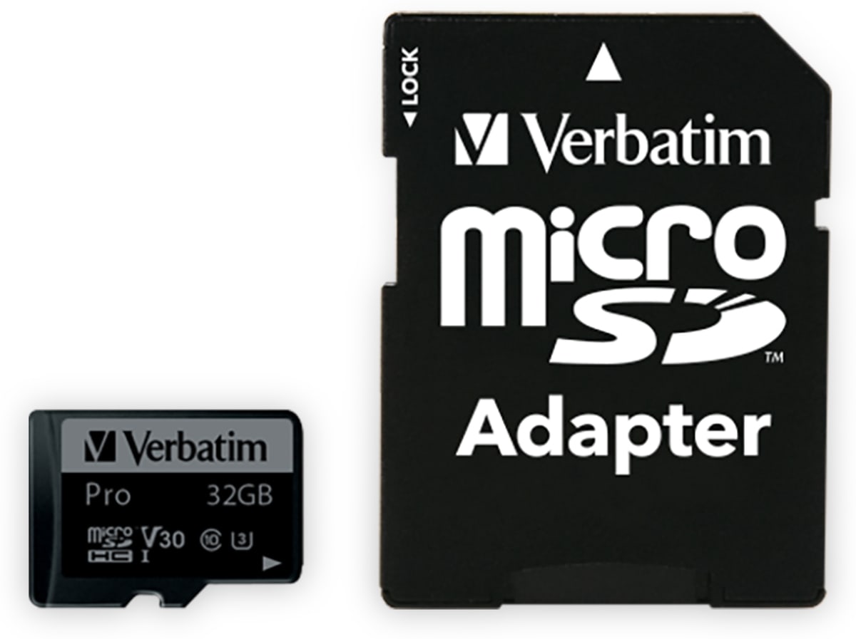 VERBATIM MicroSDHC Card Pro U3 32 GB inkl. Adapter von Verbatim