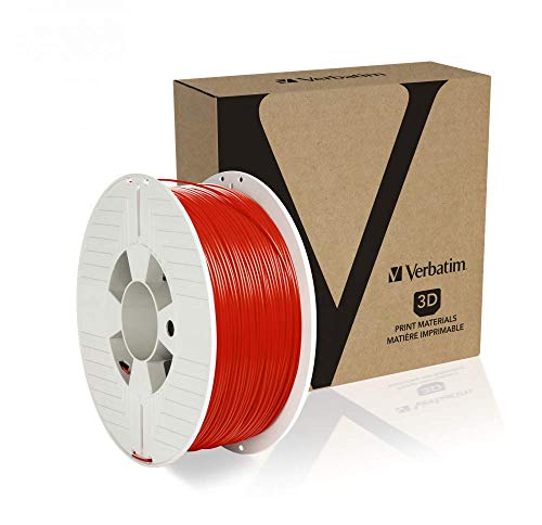 Verbatim PET-G-Filament 3D-Druck, 1,75mm, 1kg, Polyethylenterephthalat-Glykol-Filament zur Materialextrusion, für 3D-Drucker und 3D-Stift, 3D-Drucker-Filament aus PET-G, rot von Verbatim