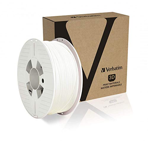 Verbatim PET-G-Filament 3D-Druck, 1,75mm, 1kg, Polyethylenterephthalat-Glykol-Filament zur Materialextrusion, für 3D-Drucker und 3D-Stift, 3D-Drucker-Filament aus PET-G, weiß von Verbatim