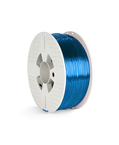 Verbatim PET-G-Filament 3D-Druck, 2,85mm, 1kg, Polyethylenterephthalat-Glykol-Filament zur Materialextrusion, 3D-Drucker & 3D-Stift, 3D-Drucker-Filament aus PET-G, blau-transparent von Verbatim