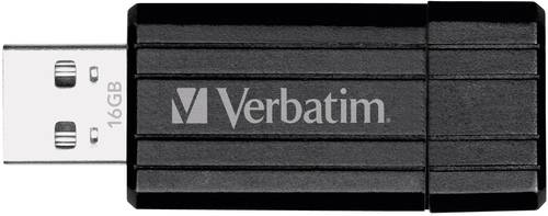 Verbatim Pin Stripe USB-Stick 16GB Schwarz 49063 USB 2.0 von Verbatim