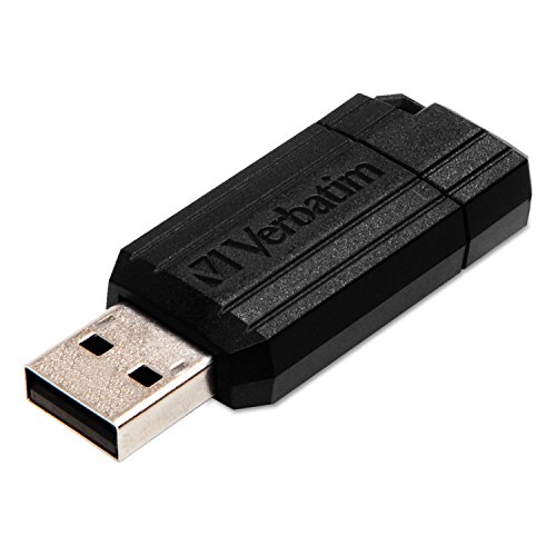 Verbatim PinStripe USB-Stick 16GB, USB 2.0, USB Speicherstick, für Laptop Notebook Ultrabook TV Autoradio, USB 2.0 Stick, Datenstick mit Schiebemechanismus, Schwarz von Verbatim