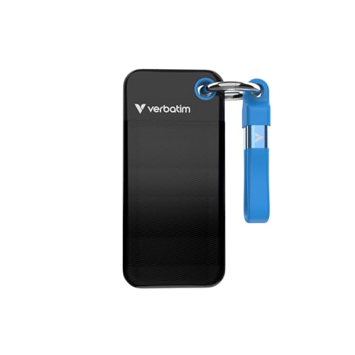 Verbatim Pocket SSD 1 TB (Externe NVMe SSD, USB 3.2 Gen 2, bis zu 1.000 MB/s Lese- und Schreibgeschwindigkeit, Portable Festplatte für Mac, PC & Spielekonsole, Schwarz/Blau) Verbatim Pocket SSD 1 TB (Externe NVMe SSD, USB 3.2 Gen 2, bis zu 1.000 MB/s Lese- und Schreibgeschwindigkeit, Portable Festplatte für Mac, PC & Spielekonsole, Schwarz/Blau) von Verbatim