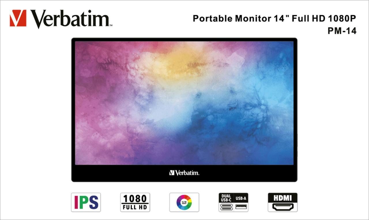 Verbatim Portable PM-14 Monitor 30,6 cm (14,0 Zoll) schwarz von Verbatim