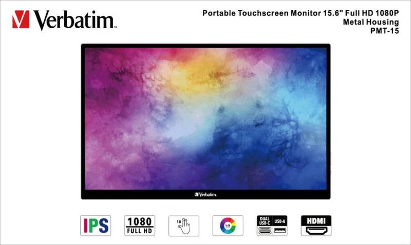 Verbatim Portable PMT-15 Monitor 39,6 cm (15,0 Zoll) schwarz von Verbatim