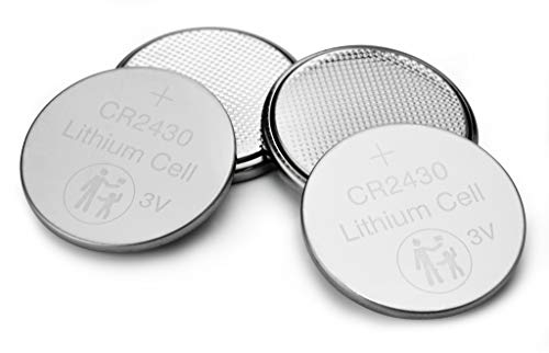 Verbatim Premium Lithium Knopfzellen CR2430 4-er Pack 3V 290mAh, Lithium-Knopfzellen-Batterien für Uhr Autoschlüssel Fernbedienung Kamera Spielzeug & Co, Knopfbatterie Lithiumbatterie von Verbatim