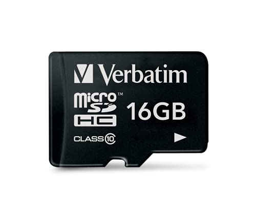 Verbatim Premium Micro SDHC Speicherkarte, 16 GB, Datenspeicher für Foto- und Video-Aufnahmen, Micro SD Karte in schwarz, ideal für Handy, Kamera oder Tablet von Verbatim