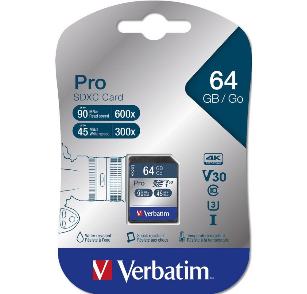 Verbatim Pro SDXC 64 GB Speicherkarte Speicherkarte von Verbatim
