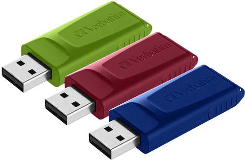 Verbatim Slider USB-Stick 16GB Rot, Blau, Grün 49326 USB 2.0 von Verbatim