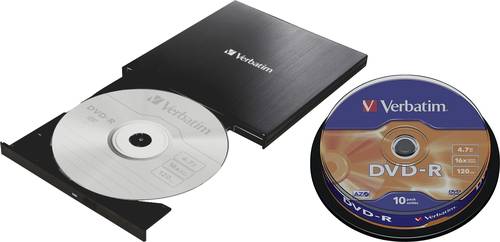 Verbatim Slimeline DVD-Brenner Extern Retail USB 3.2 Gen 1 Schwarz von Verbatim