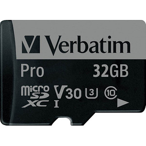 Verbatim Speicherkarte microSDHC/SDXC-Card Pro 32 GB von Verbatim