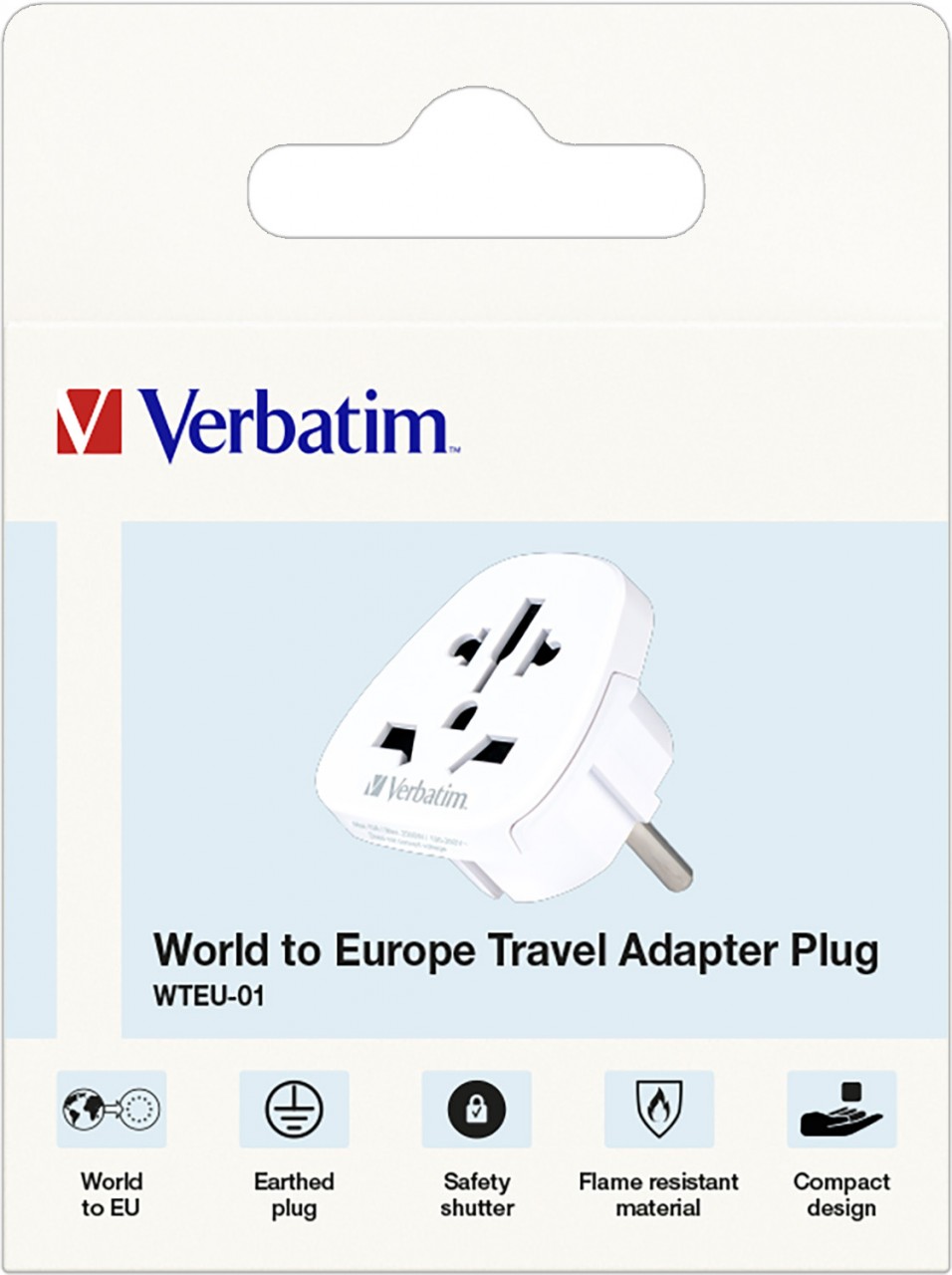 Verbatim Steckdosenadapter, Universal Travel, WTEU-01 100-250V, 50/60Hz, weiss, Retail Verbatim Steckdosenadapter, Universal Travel, WTEU-01 100-250V, 50/60Hz, weiss, Retail von Verbatim