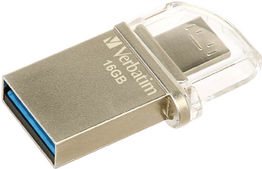Verbatim Store 'n' Go OTG Micro Drive - USB-Flash-Laufwerk - 16 GB - USB 3.0 / micro USB - Silver Metal von Verbatim