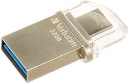 Verbatim Store n Go OTG Micro Drive - USB-Flash-Laufwerk - 32GB - USB3.0 / micro USB - Silver Metal (49826) von Verbatim