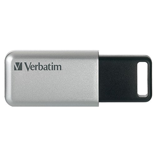 Verbatim Store 'n' Go Secure Pro USB-Stick, USB-3.2 Gen 1, 32GB, Speicherstick mit Kennwortschutz, USB-3-Stick mit Verschlüsselung, externer Speicher für Laptop Notebook & Co, silber von Verbatim
