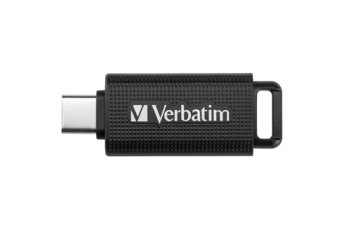 Verbatim Store 'n' Go USB-C Stick, kompakter Speicherstick mit 64 GB Datenspeicher, portabler USB Stick in Schwarz, ideal für Handy, Laptop, PC und Notebook von Verbatim