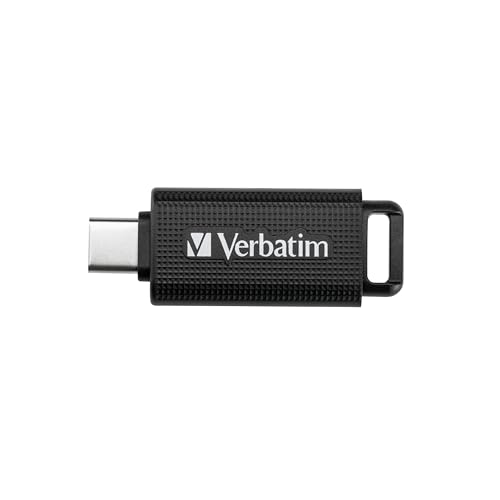 Verbatim Store 'n' Go USB-C Stick, kompakter Speicherstick mit 64 GB Datenspeicher, portabler USB Stick in Schwarz, ideal für Handy, Laptop, PC und Notebook von Verbatim