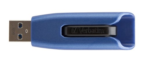 Verbatim Store 'n' Go V3 MAX USB-Stick, USB-3.2 Gen 1, 128GB, Speicherstick mit Schiebemechanismus, SuperSpeed-Schnittstelle, externer Speicher für Laptop Notebook & Co, blau/schwarz von Verbatim