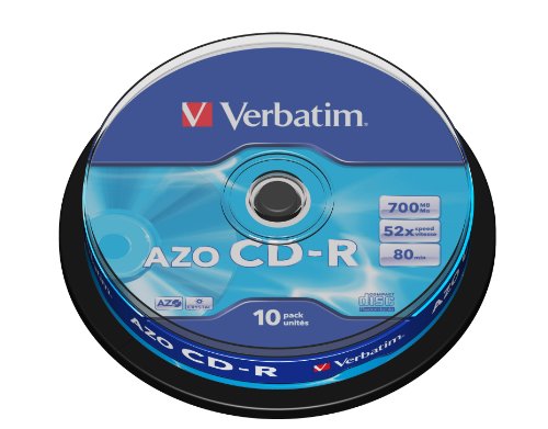 Verbatim SuperAZO 52x 700MB CD-R Rohlinge 10er Spindel Verbatim SuperAZO 52x 700MB CD-R Rohlinge 10er Spindel von Verbatim