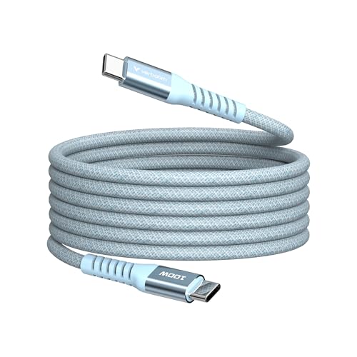 Verbatim Sync & Charge 100 W Ladekabel USB C PD 3.0, USB C auf USB C Kabel 120 cm, Schnellladekabel kompatibel mit iPhone 16 Pro Max, iPhone 15, Samsung, MacBook Air, iPad, Pixel 9, robust, Blau von Verbatim