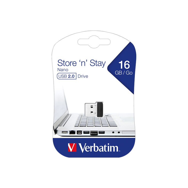 Verbatim USB 2.0 Stick 16GB, Nano Store'n'Stay von Verbatim