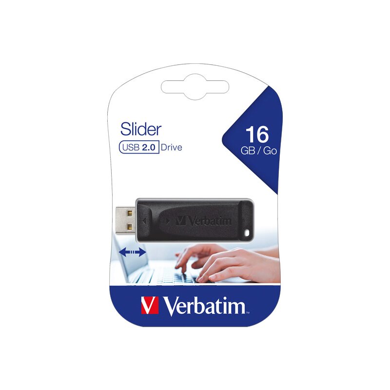 Verbatim USB 2.0 Stick 16GB, Slider von Verbatim