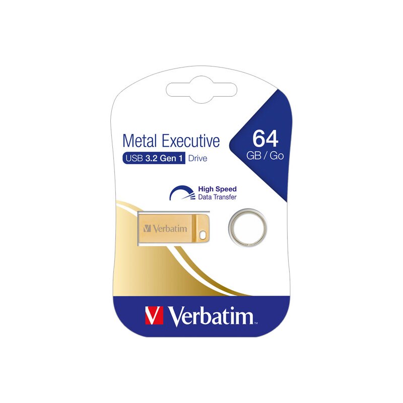 Verbatim USB 3.2 Stick 64GB, Metal Executive, Gold von Verbatim