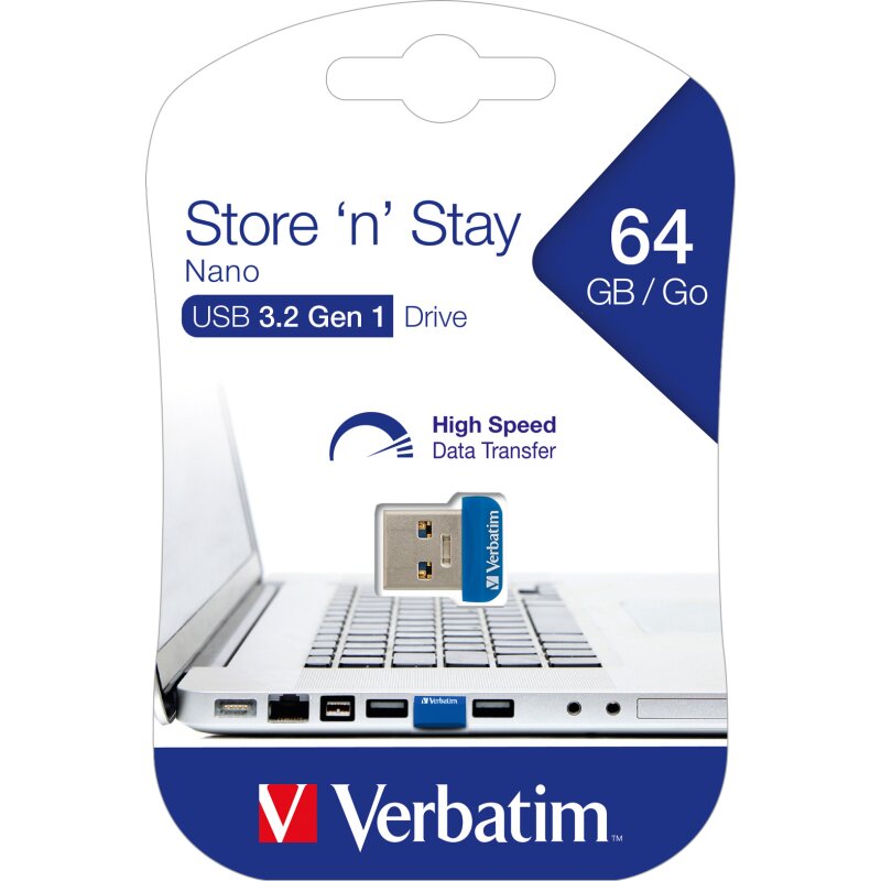 Verbatim USB 3.2 Stick 64GB, Nano Store'n'Stay von Verbatim