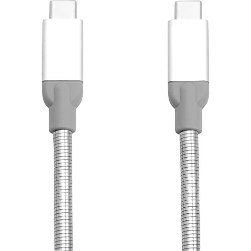 Verbatim USB-C auf USB-C Ladekabel silber; robustes Android Ladekabel, flexibles Edelstahl; 30 cm Ladekabel Smartphone; Handy-Kabel; USB Ladegerät; Handyladekabel von Verbatim