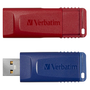 Verbatim USB-Sticks Slider rot, blau 32 GB von Verbatim