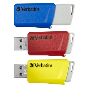 Verbatim USB-Sticks Store ´n´ Click rot, gelb, blau 16 GB von Verbatim
