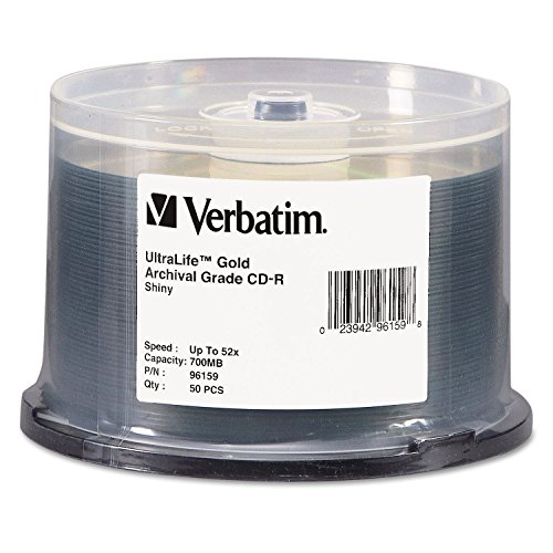 Verbatim UltraLife™ Gold Archival Grade CD-R 80MIN 700MB 52X 50pk Spindle CD-R 700MB 50Stück(e) - CD-RW Virgins (CD-R, 700 MB, 50 Stück(e), 120 mm, 80 min, 82x) von Verbatim