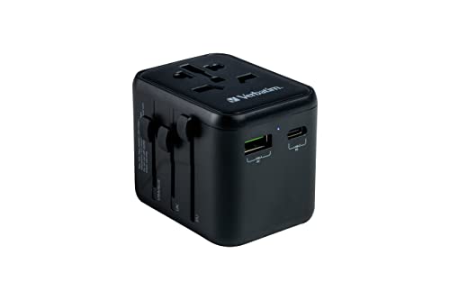 Verbatim Universal Reiseadapter UTA‑02, Steckdosenadapter mit USB‑A und USB-C Anschluss, Reisestecker für Laptop, Handy, Kamera und Co, weltweit einsetzbar, 100 - 250 V Verbatim Universal Reiseadapter UTA‑02, Steckdosenadapter mit USB‑A und USB-C Anschluss, Reisestecker für Laptop, Handy, Kamera und Co, weltweit einsetzbar, 100 - 250 V von Verbatim