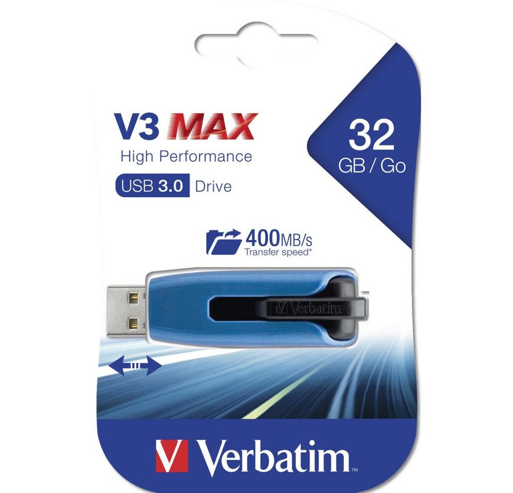 Verbatim V3 Max USB 3.0 32 GB blau USB-Stick USB-Stick Verbatim V3 Max USB 3.0 32 GB blau USB-Stick USB-Stick von Verbatim