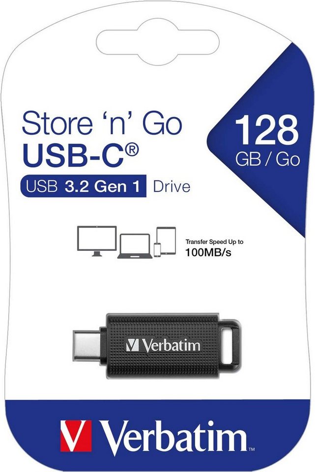 Verbatim VERBATIM Store n Go USB-C Memory Stick, 128 GB, schwarz USB-Stick Verbatim VERBATIM Store n Go USB-C Memory Stick, 128 GB, schwarz USB-Stick von Verbatim