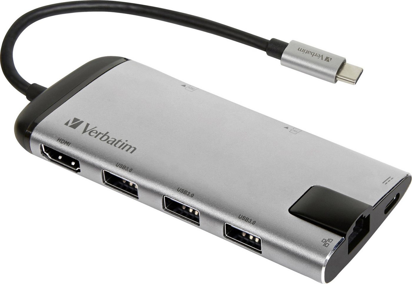 Verbatim VERBATIM USB-C Verbatim Adapter USB 3.1 GEN 1/ USB 3.0 x 3 HDMI RJ45 Computer-Kabel Verbatim VERBATIM USB-C Verbatim Adapter USB 3.1 GEN 1/ USB 3.0 x 3 HDMI RJ45 Computer-Kabel von Verbatim